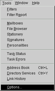 Eudora Tools Menu