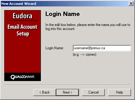 Eudora Login Name