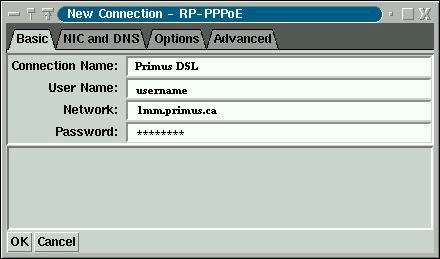 New Connection window