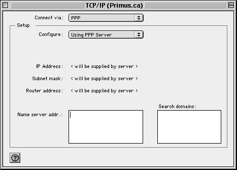 TCP/IP Control Panel