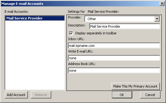 Manage E-mail Accounts