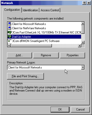 Network Configuration Dialog