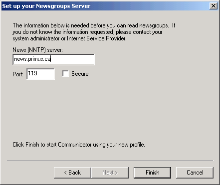 Netscape Newsgroups Server