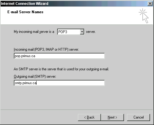 E-mail Server Names