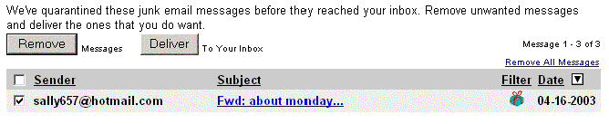 Junk Mail Options