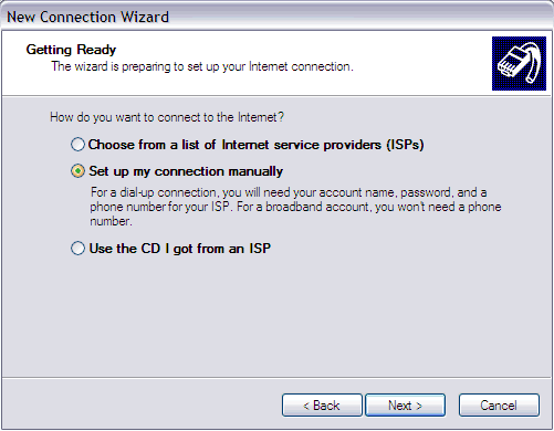 New Connection Wizard - Getting Ready